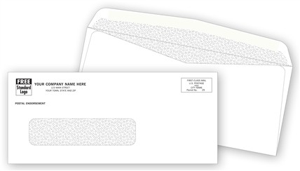 Single Window Imprinted #9  Gummed Envelope with Security Tint DF9688