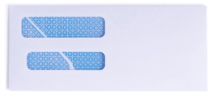 Double Window #10 Security Inverted Flap Check Envelope - Gummed
