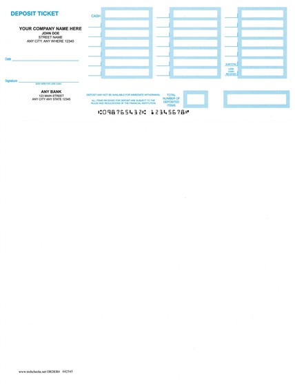 Printable Deposit Tickets – Compatible with QuickBooks® Accounting Software