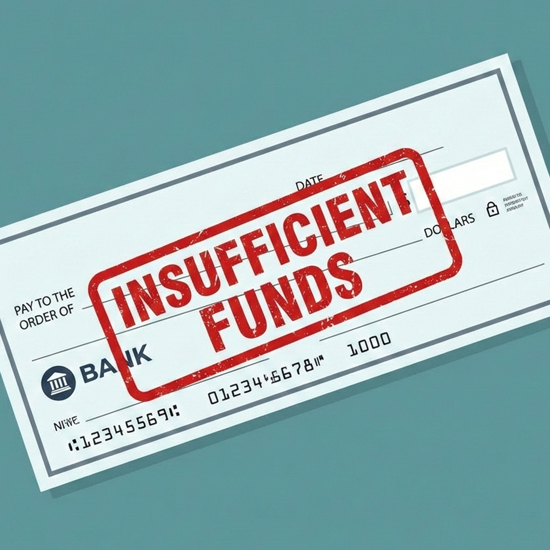 check with insufficient funds badge across it